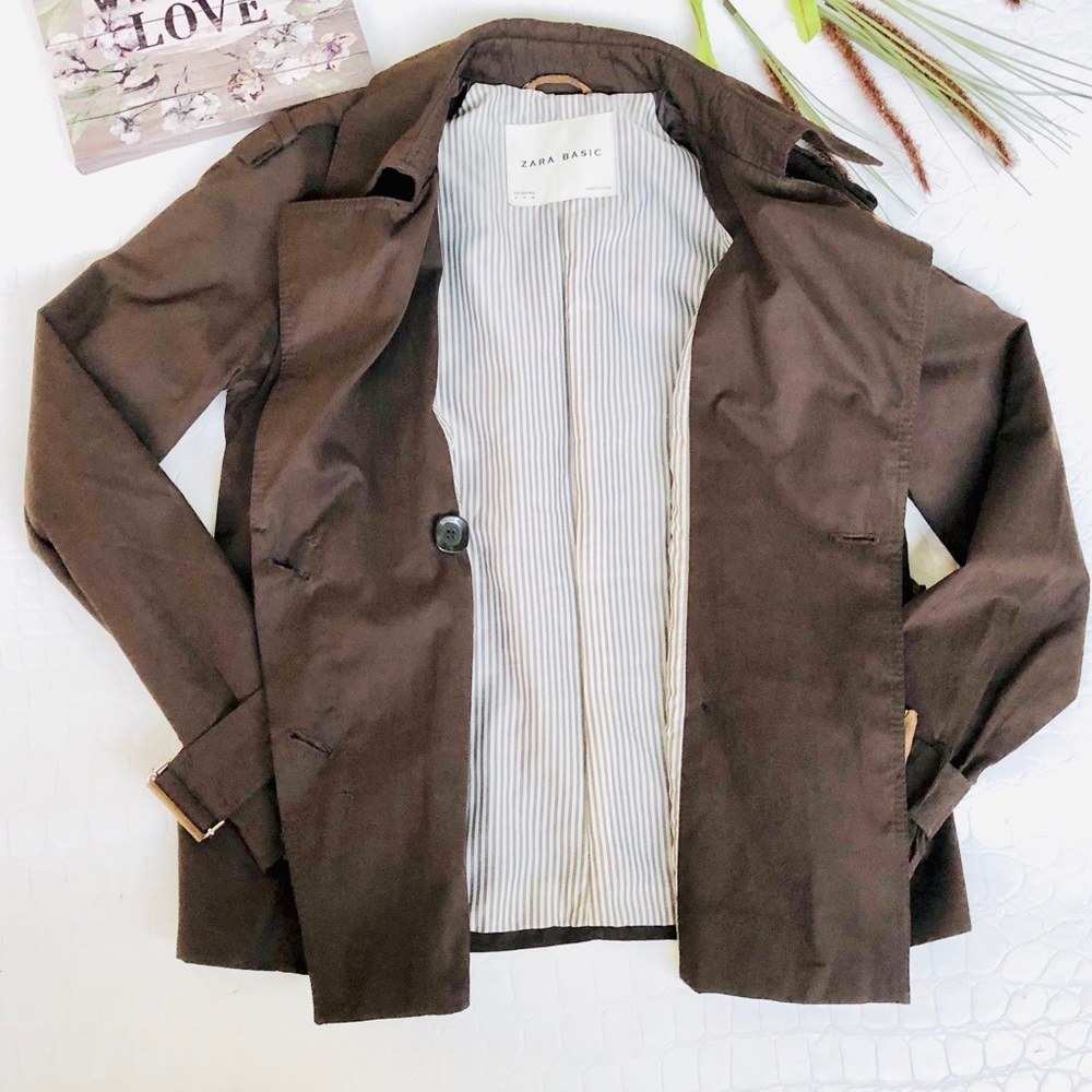 Zara Basic Cropped Trench Coat - image 5